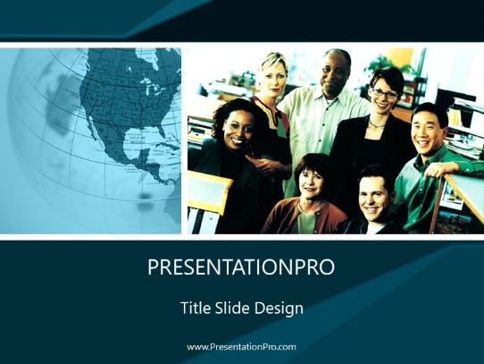 The Company 02 Blue PowerPoint Template title slide design