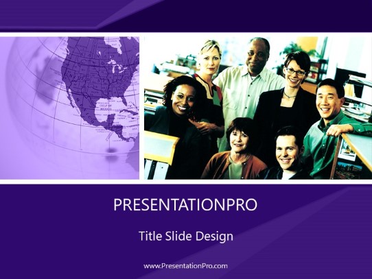 The Company 02 Purple PowerPoint Template title slide design