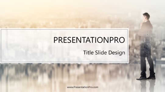 Top Floor Office Widescreen PowerPoint Template title slide design