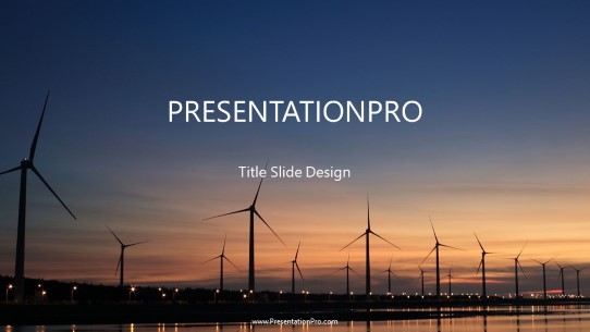 Wind Power Widescreen PowerPoint Template title slide design