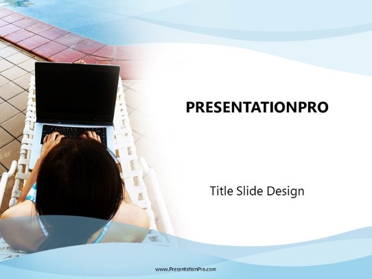 Work By The Pool PowerPoint Template title slide design