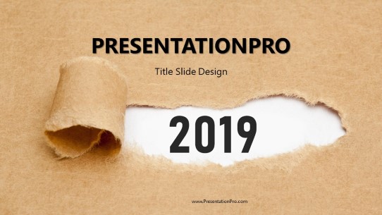 2019 Torn Paper Widescreen PowerPoint Template title slide design