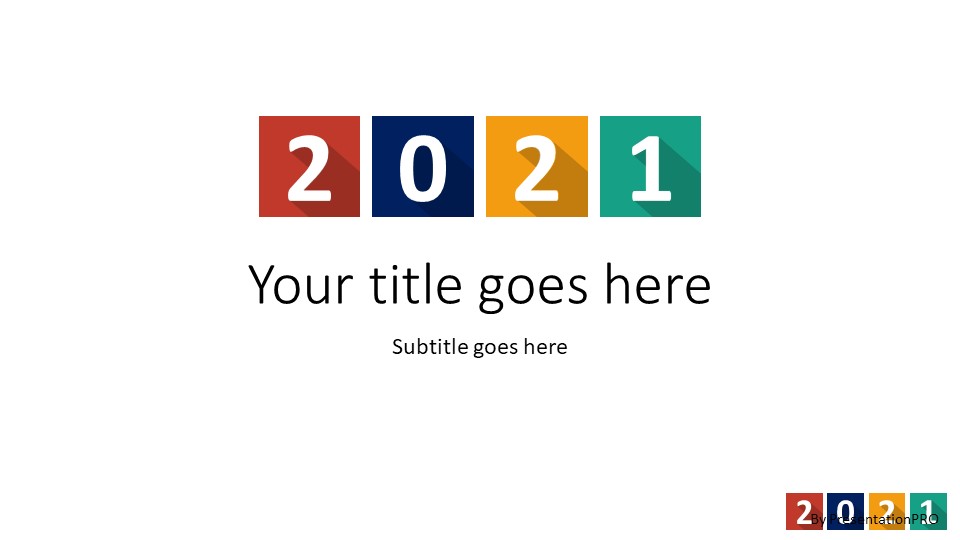Block 2021 Colors Widescreen PowerPoint Template title slide design