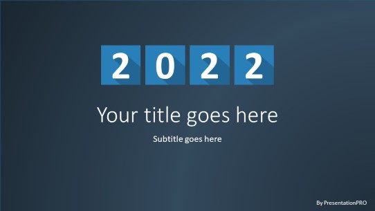 2022 Block Blue Widescreen PowerPoint Template title slide design