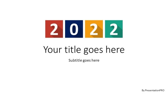 2022 Block Colors Widescreen PowerPoint Template title slide design