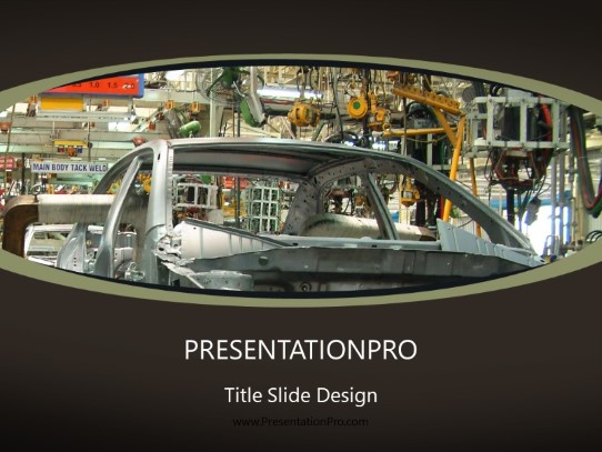 Automotive Production Line PowerPoint Template title slide design