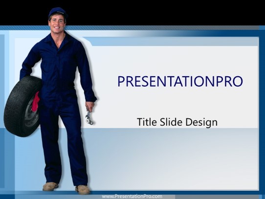Mechanic PowerPoint Template title slide design