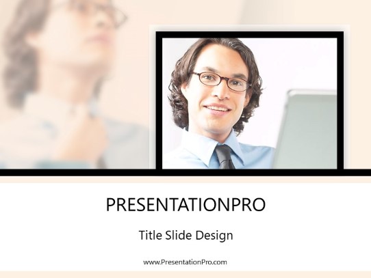 Young Accountant Salmon PowerPoint Template title slide design