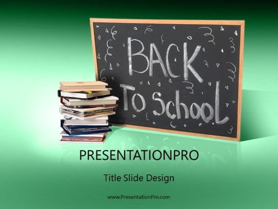 Back 2 School 2 Green PowerPoint Template title slide design