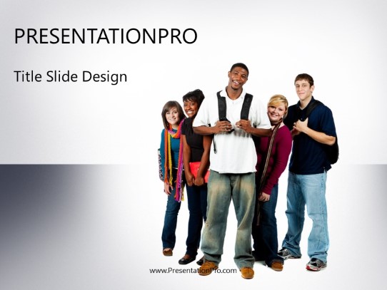 Back For Highschool Gray PowerPoint Template title slide design