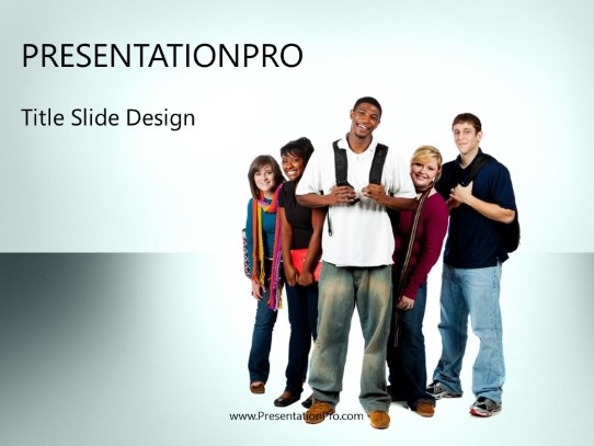Back For Highschool Green PowerPoint Template title slide design