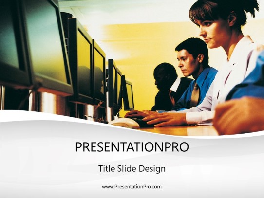 Computer Training Gray PowerPoint Template title slide design