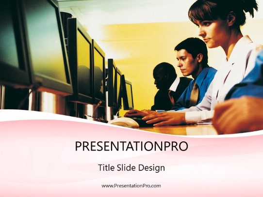 Computer Training Red PowerPoint Template title slide design