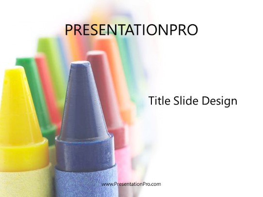 Crayons 02 PowerPoint Template title slide design