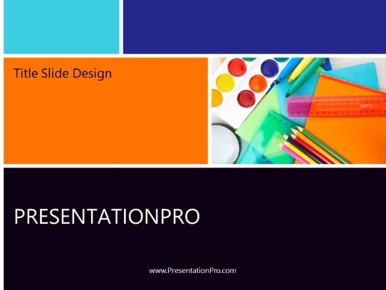 Creative Supplies PowerPoint Template title slide design