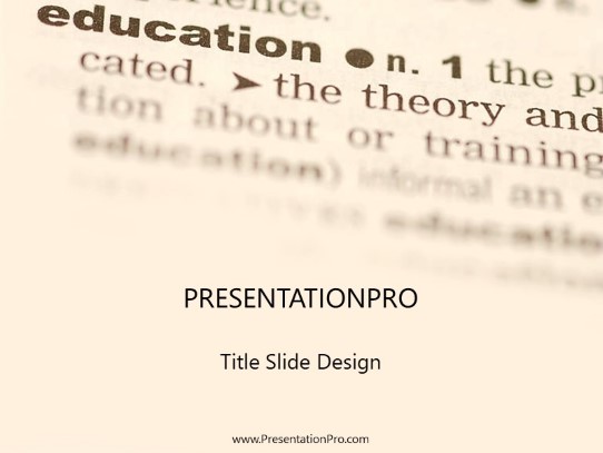 Education Definition PowerPoint Template title slide design