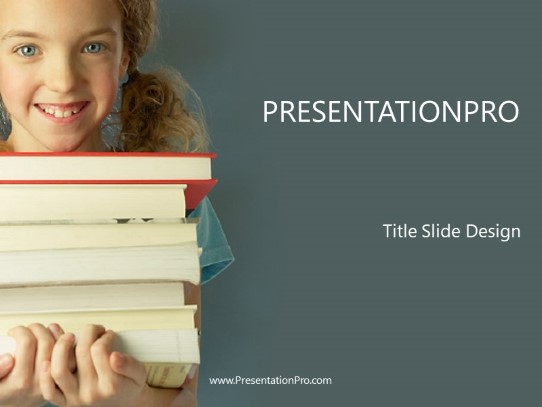 Girl With Books PowerPoint Template title slide design