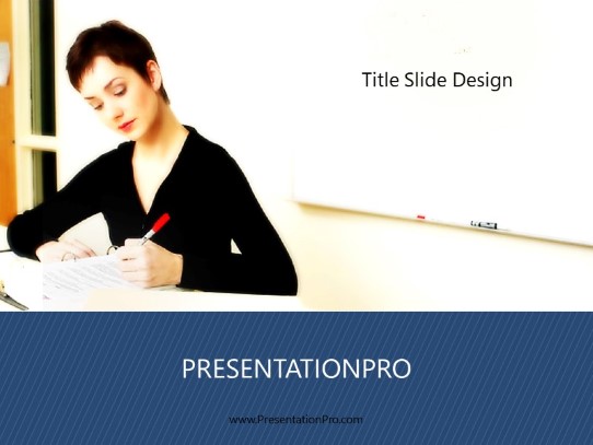 Grading 02 Blue PowerPoint Template title slide design