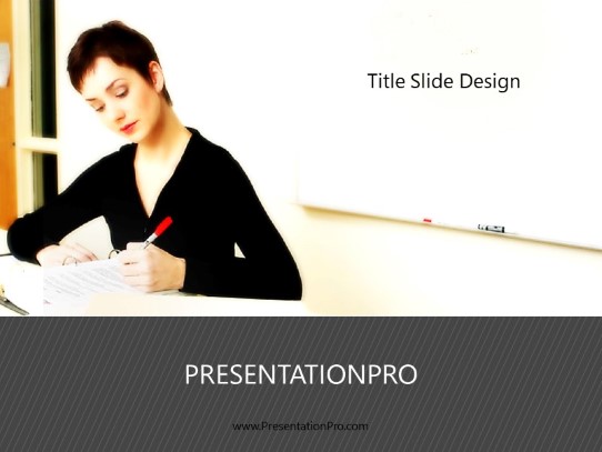 Grading 02 Gray PowerPoint Template title slide design