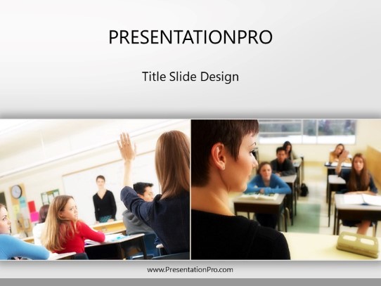 Hand Raise 02 Gray PowerPoint Template title slide design