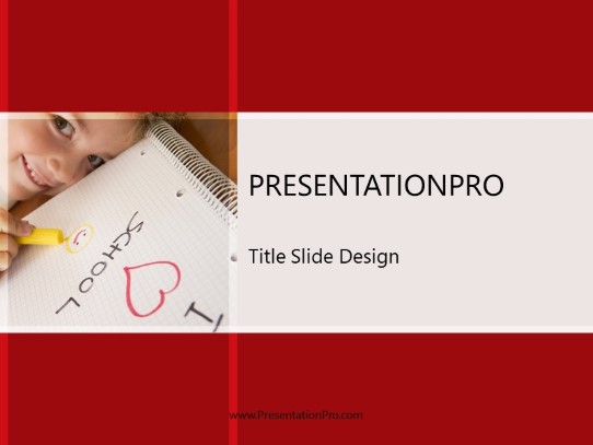Love For School Gray PowerPoint Template title slide design