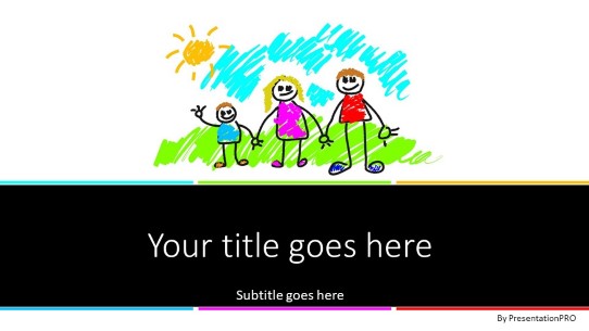 My Family Widescreen PowerPoint Template title slide design