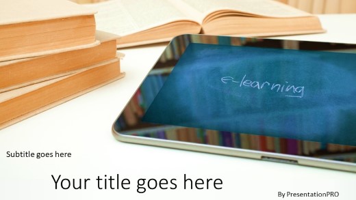 Tablet Education Widescreen PowerPoint Template title slide design