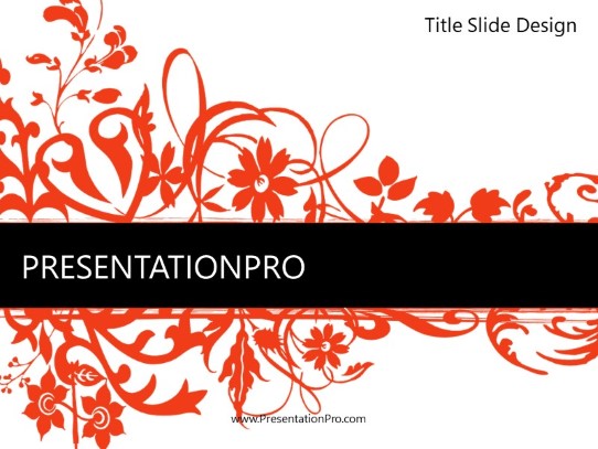 Floral Abstract Orange PowerPoint Template title slide design