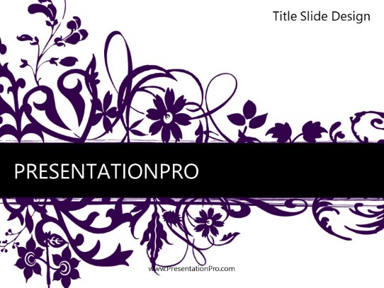 Floral Abstract Purple PowerPoint Template title slide design