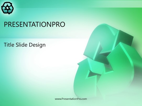 Recycler Green PowerPoint Template title slide design