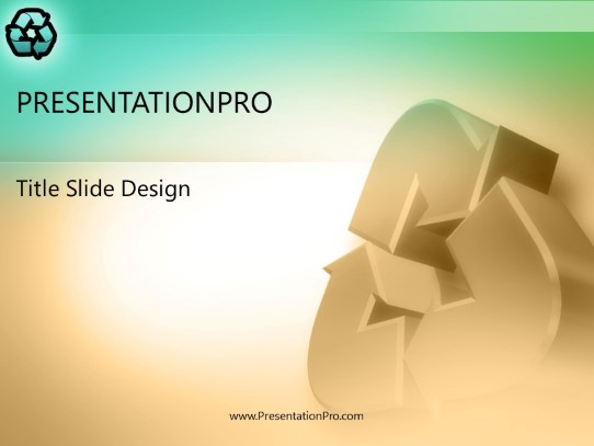 Recycler Tan PowerPoint Template title slide design