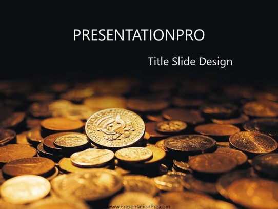 Coins01 PowerPoint Template title slide design
