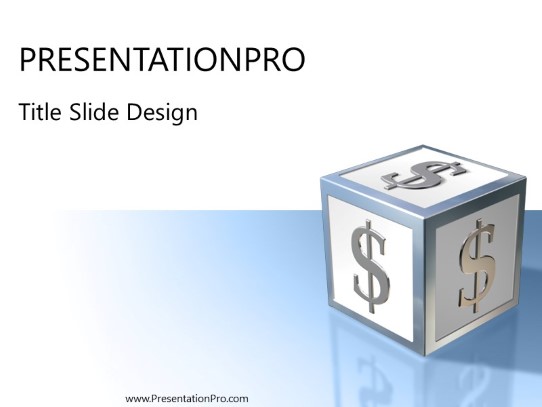 Dollarcube PowerPoint Template title slide design