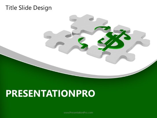 Dollar Sign Puzzle PowerPoint Template title slide design