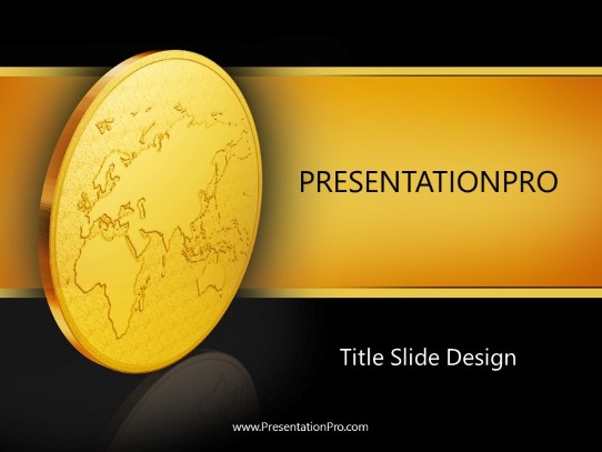 European Goldcoin PowerPoint Template title slide design