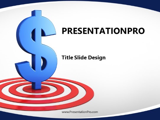 Financial Target Blue PowerPoint Template title slide design