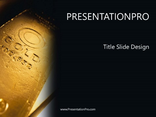 Gold Bar PowerPoint Template title slide design
