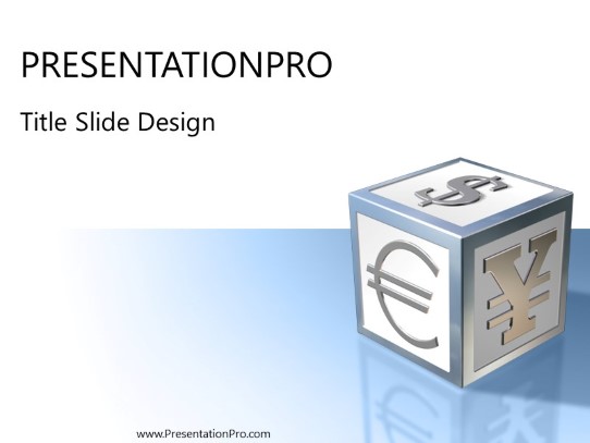 Moneycube PowerPoint Template title slide design