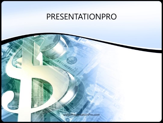 money mix blue PowerPoint Template title slide design