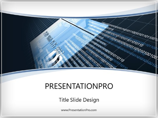 online credit blue PowerPoint Template title slide design