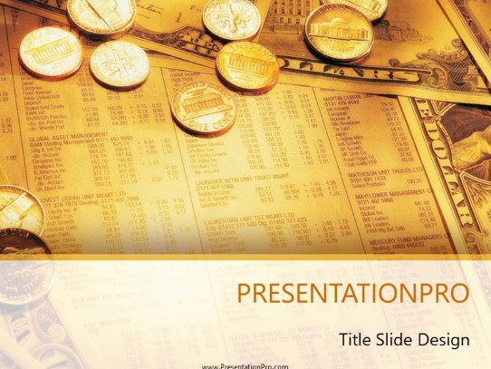 Stock Money PowerPoint Template title slide design
