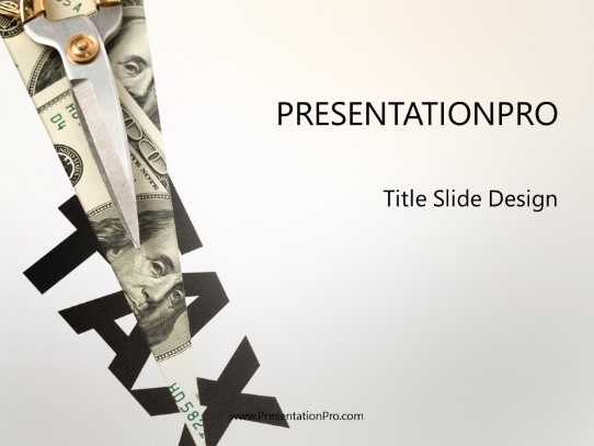 Tax Cut PowerPoint Template title slide design