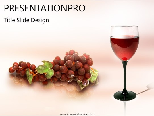 Glass O Wine PowerPoint Template title slide design