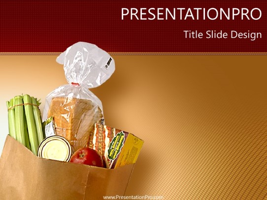 Grocery Bag PowerPoint Template title slide design
