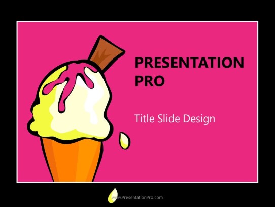 Ice Cream Fun PowerPoint Template title slide design