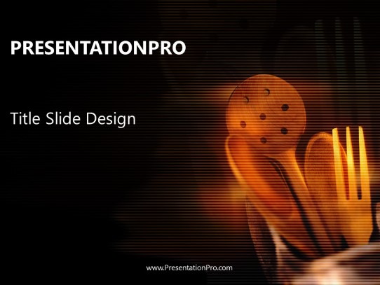 Utensils PowerPoint Template title slide design