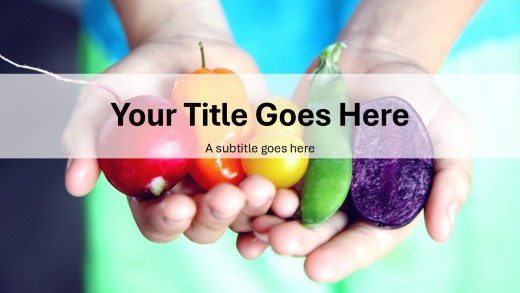 Vegetable Rainbow Widescreen PowerPoint Template title slide design