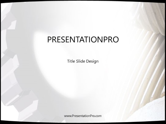 Cogs 3 PowerPoint Template title slide design