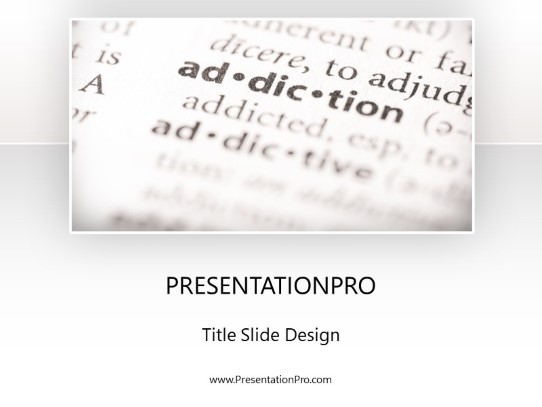Definition Addiction PowerPoint Template title slide design