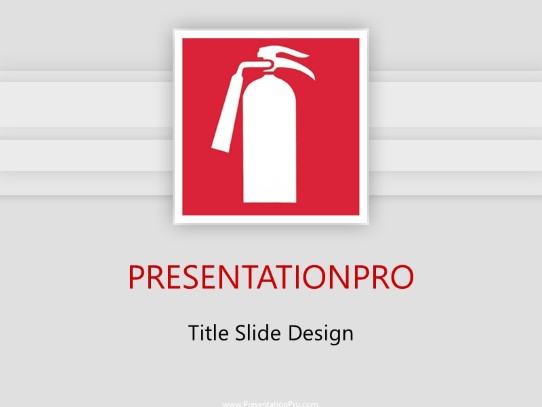 Extinguisher Icon PowerPoint Template title slide design